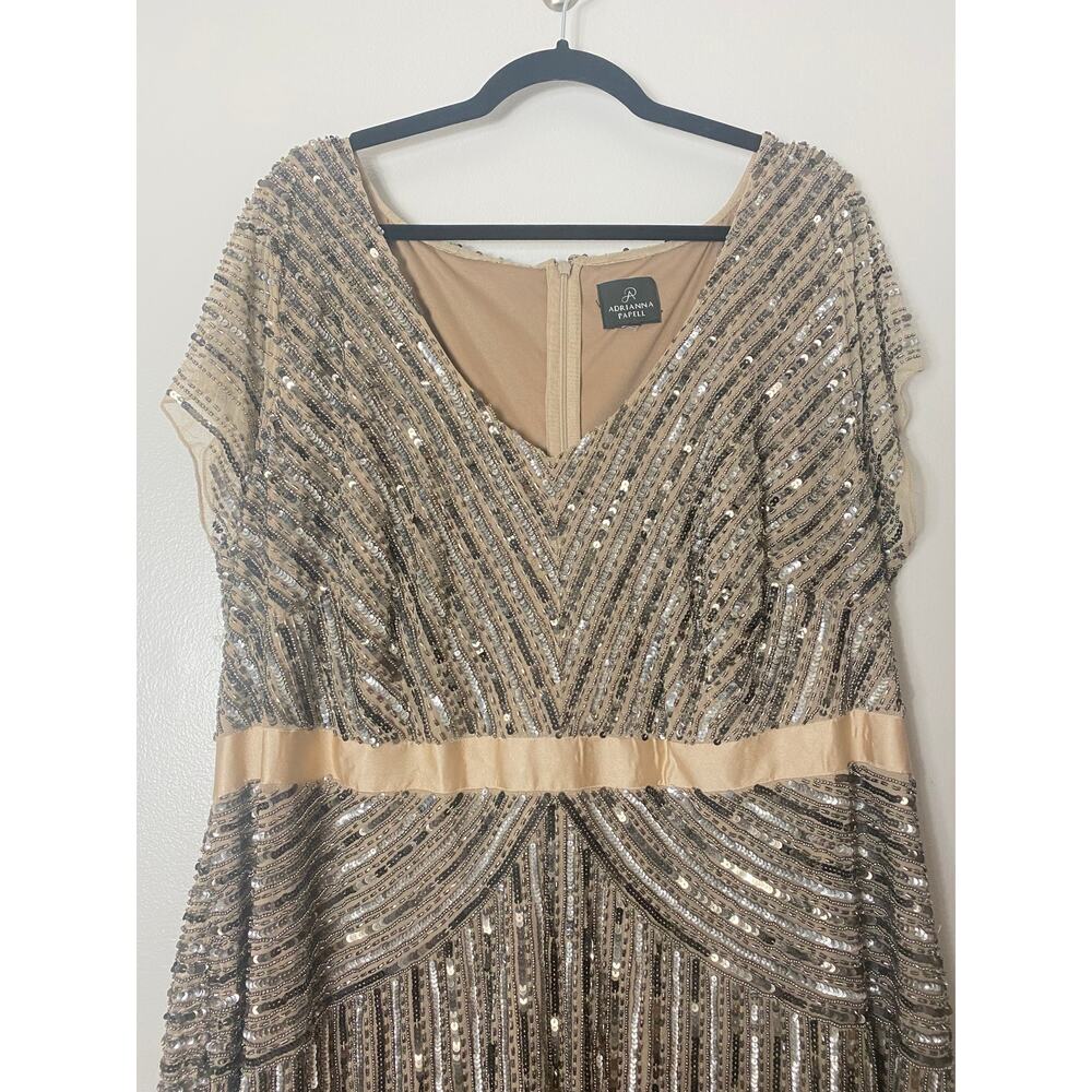 ADRIANNA PAPELL DRESS GOWN MOTHER OF THE BRIDE EVENING FORMAL WEDDING GUEST - Picture 9 of 16